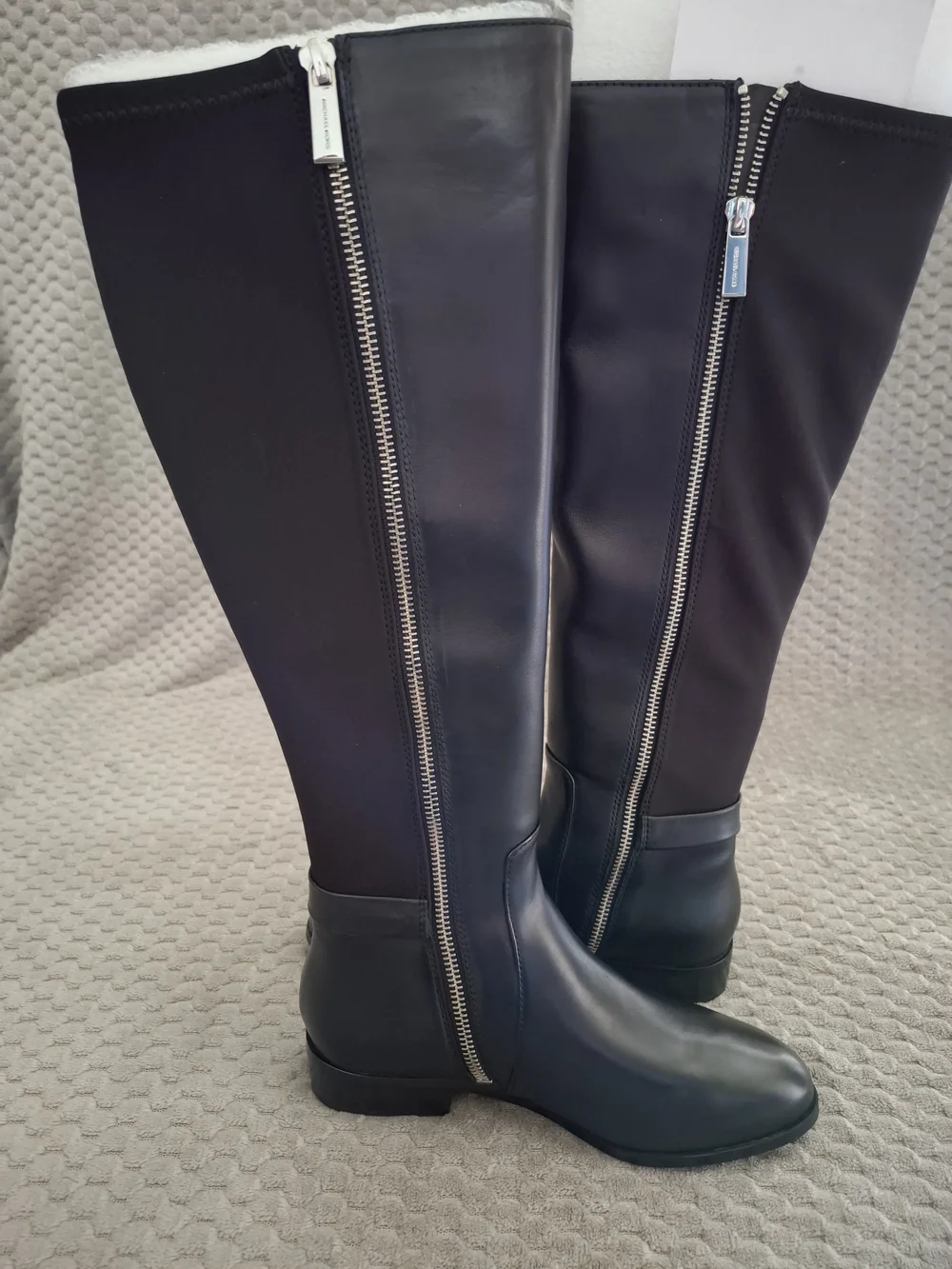 Michael Kors Hamilton Black Leather Tall Boots Size 5.5M